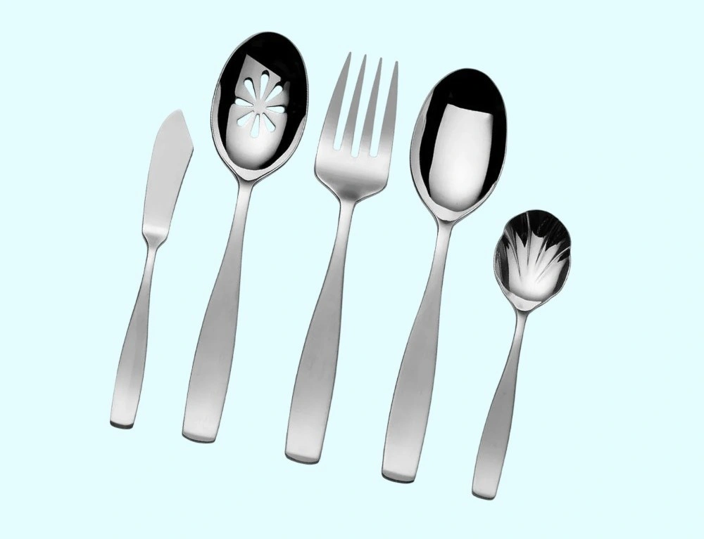 5-piece service part of Mikasa Satin Loft 65-set flatware set