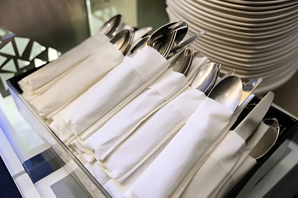 3 Piece silverware placement for buffet setting