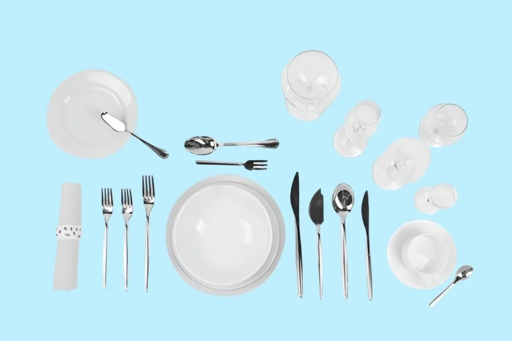 Proper silverware placement for formal dinner