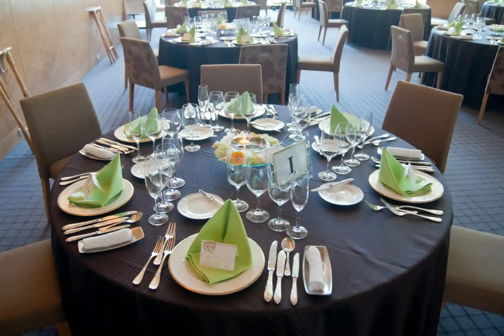 Correct silverware placement for banquet