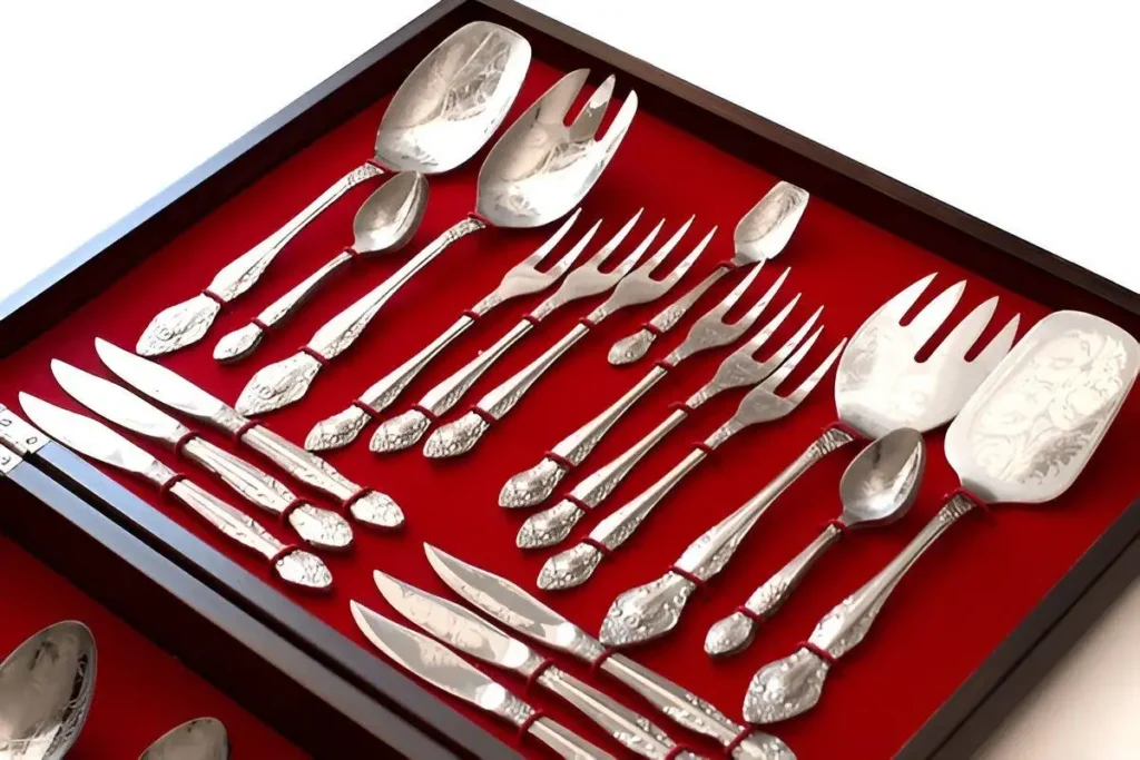 A set for testing how to tell if flatware is real silver
