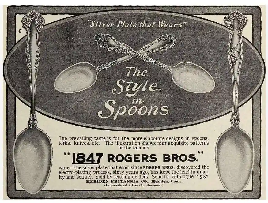 An old paper ad invoking 1847 rogers bros remembrance