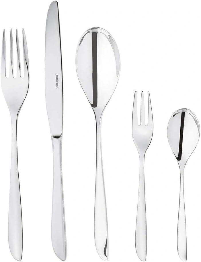 A 5 piece place setting of Sambonet silverware