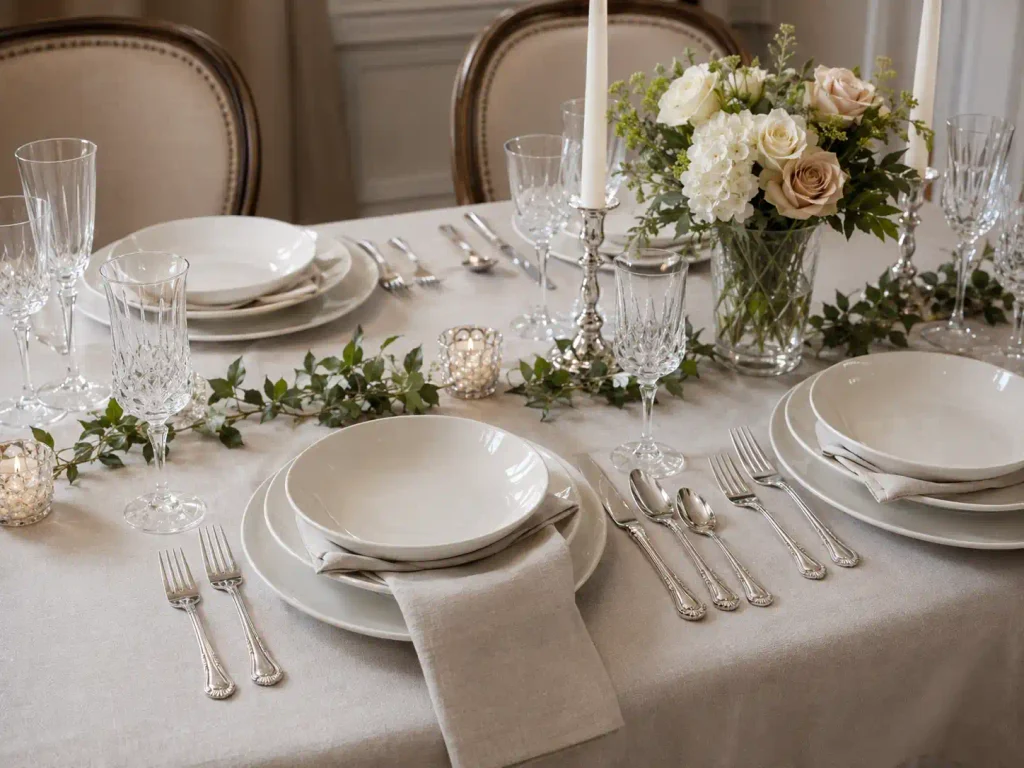 5-piece place setting of Gorham Silverware of Valcourt pattern