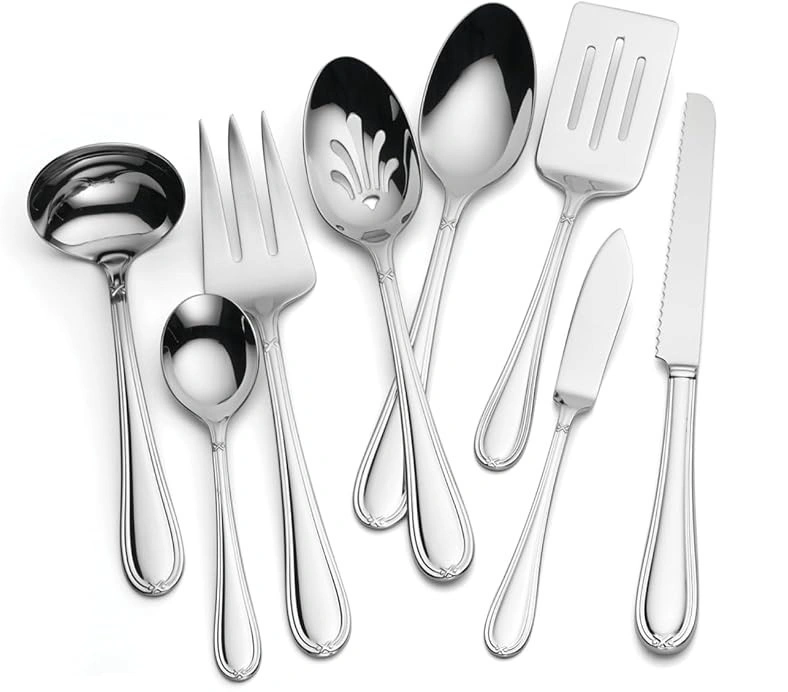 Eight serving pieces of Lenox silverware set Ashbridge 80 piece