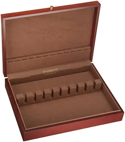 An empty Reed & Barton silverware box