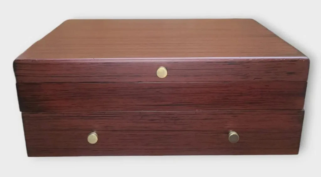 An empty Royalty Art Silverware Chest 