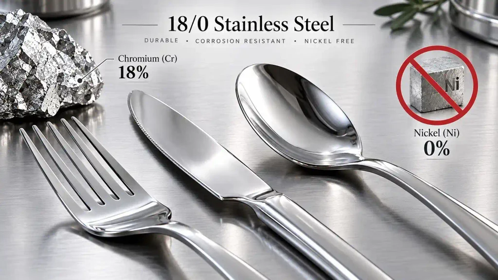 18/0 stainless steel flatware chromium and nickel composition
