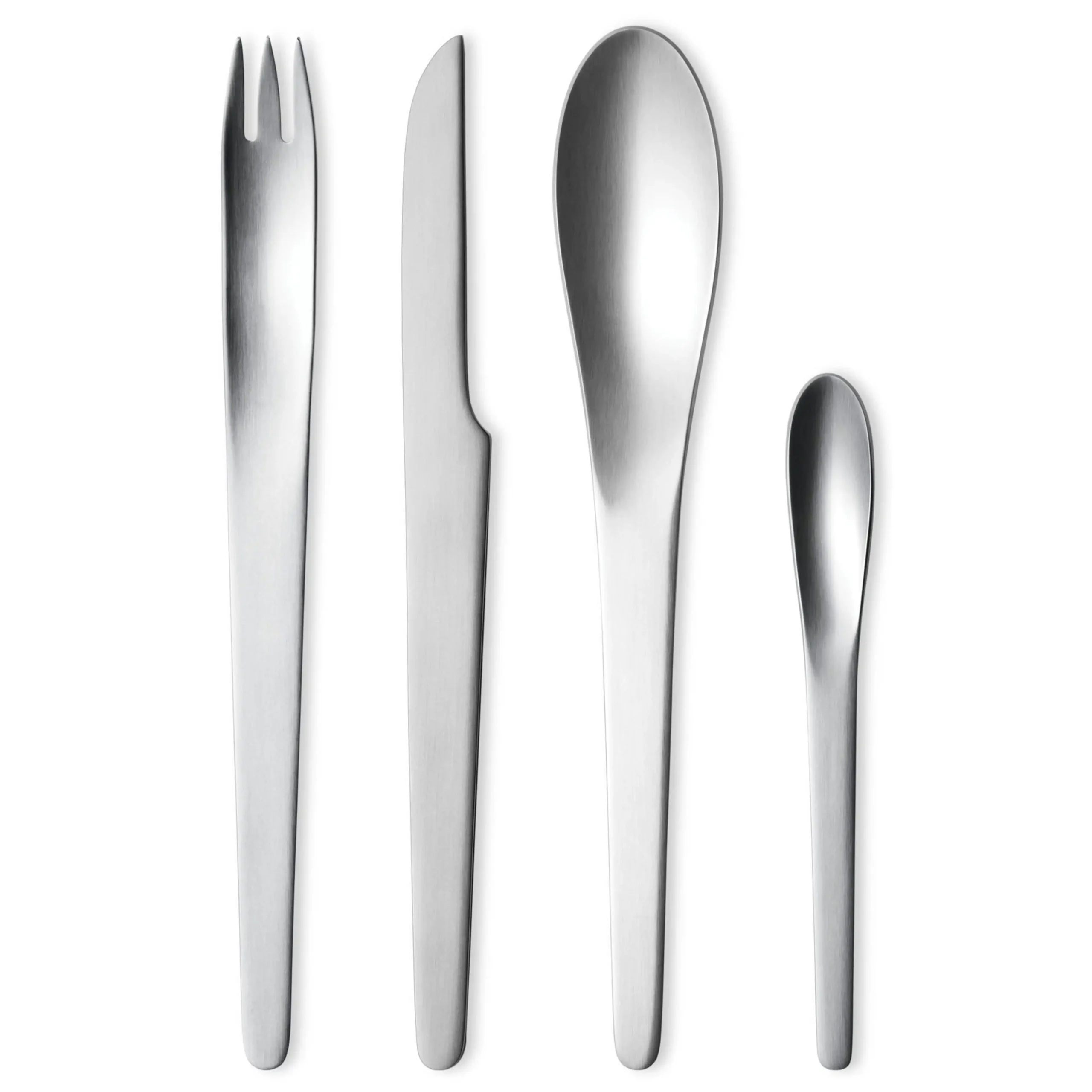 A 4 piece setting of Arne Jacobsen flatware