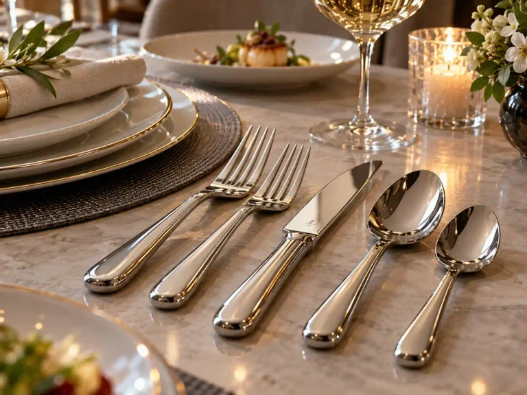 An example of best heavyweight silverware sets made with premium stainless steel