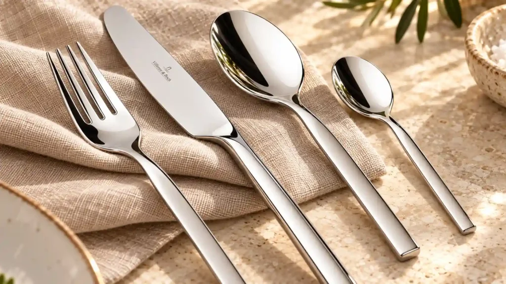Villeroy and Boch New Wave flatware ergonomic curved handles